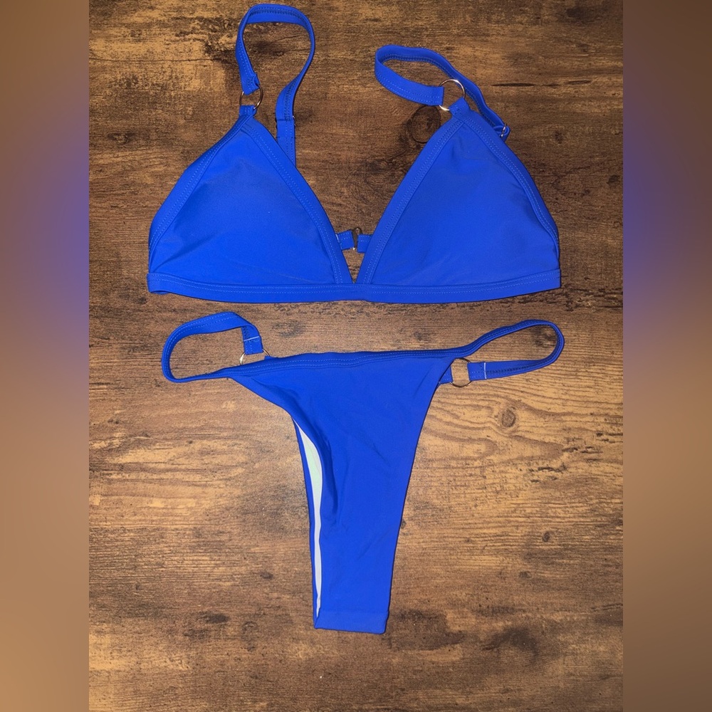 NWOT Blue Women's Thong Bikini Set